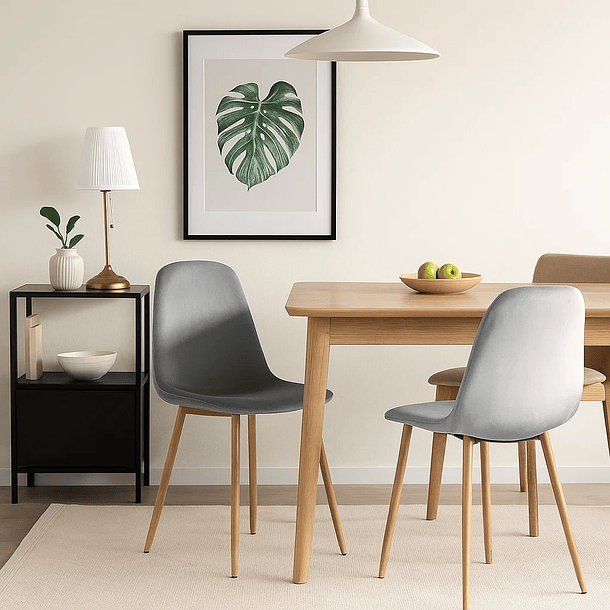 Pack de 2 Sillas Spoon Terciopelo - Gris 3