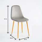 Pack de 2 Sillas Spoon Terciopelo - Gris 4