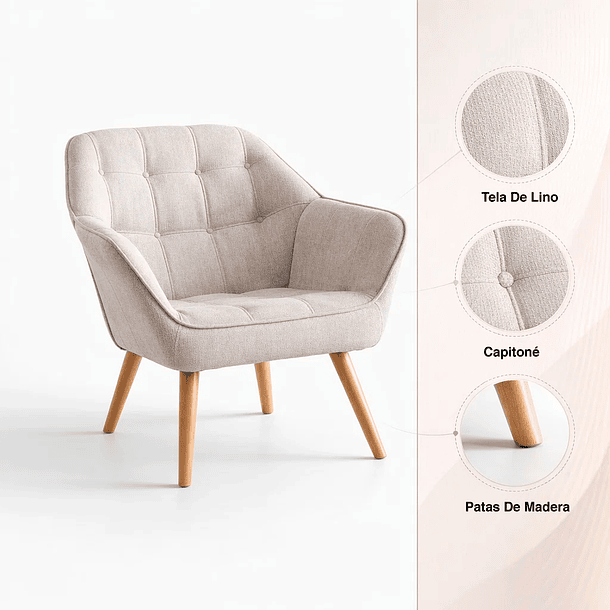 Butaca Decorativa Velvet Chic - Beige - beige 5