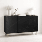 Buffet Moderno LuxLine Negro con Patas Doradas 2