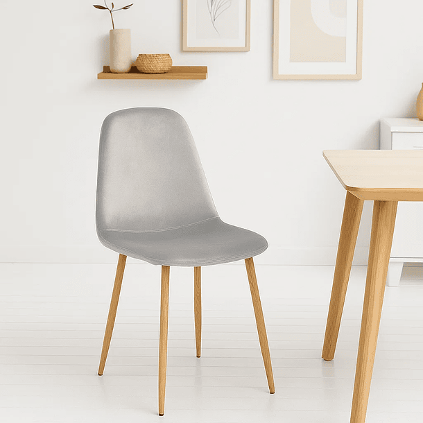 Pack de 2 Sillas Spoon Terciopelo - Gris 2