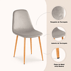 Pack de 2 Sillas Spoon Terciopelo - Gris 5