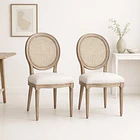 Pack de 2 Sillas de Comedor Madera Acolchada Luis XV 2