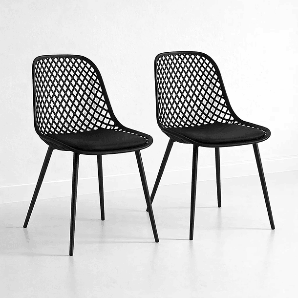 Pack de 2 Sillas Europa Acolchadas - Negras 1