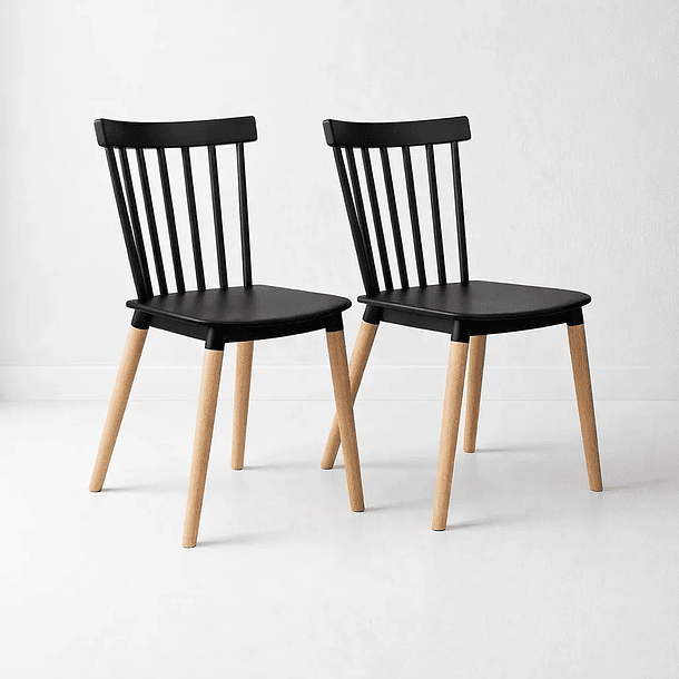 Pack de 2 Sillas Windsor Negras 1