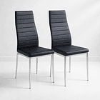 Pack de 2 Sillas Acolchadas Dining Liana con patas cromadas - Negras 1