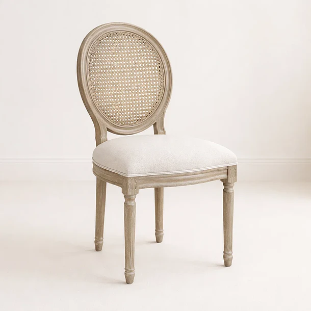 Silla de Comedor Madera Acolchada Luis XV 1