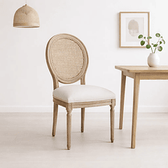 Silla de Comedor Madera Acolchada Luis XV