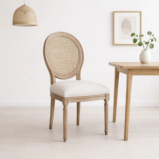 Silla de Comedor Madera Acolchada Luis XV 2