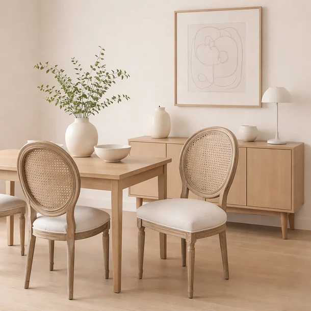 Silla de Comedor Madera Acolchada Luis XV 3