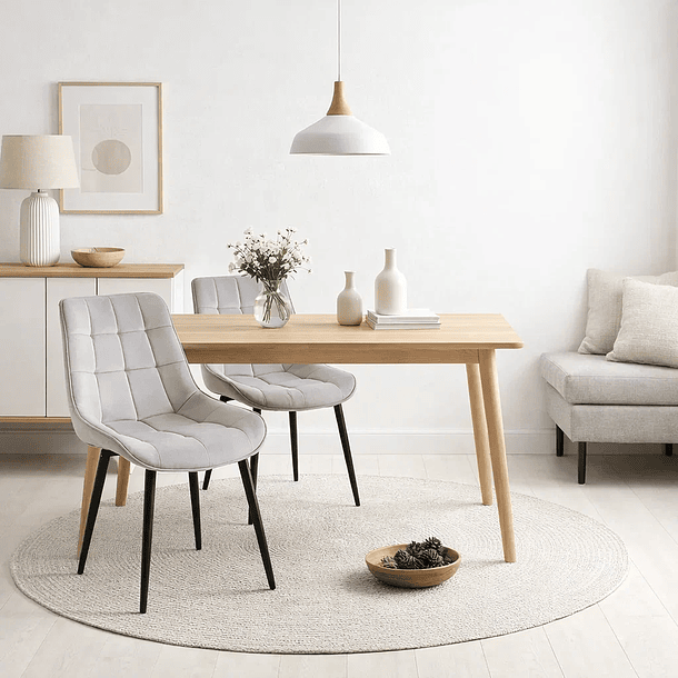 Pack de 2 Sillas de Comedor Macron Acolchada Terciopelo - Gris 2