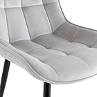Pack de 2 Sillas de Comedor Macron Acolchada Terciopelo - Gris 6