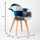 Pack de 2 Butaca Sitial Patchwork Acolchado Wood - Celeste 4
