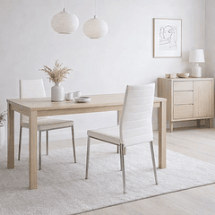 Pack de 2 Sillas Acolchadas Dining Liana con patas cromadas - Blancas