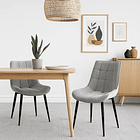 Pack de 2 Sillas de Comedor Macron Acolchada Terciopelo - Gris 3