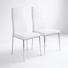 Pack de 2 Sillas Acolchadas Dining Liana con patas cromadas - Blancas 1