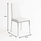 Pack de 2 Sillas Acolchadas Dining Liana con patas cromadas - Blancas 4
