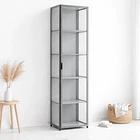 Vitrina BambooLine Estrecha con Puertas Acrílicas 5 Niveles 42x33x161 3