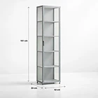 Vitrina BambooLine Estrecha con Puertas Acrílicas 5 Niveles 42x33x161 4