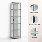 Vitrina BambooLine Estrecha con Puertas Acrílicas 5 Niveles 42x33x161 5