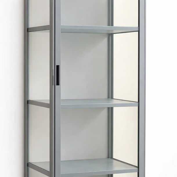 Vitrina BambooLine Estrecha con Puertas Acrílicas 5 Niveles 42x33x161 6