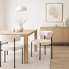 Pack de 2 Sillas Teddy de Tela con Patas Metálicas Negras - Crema 2