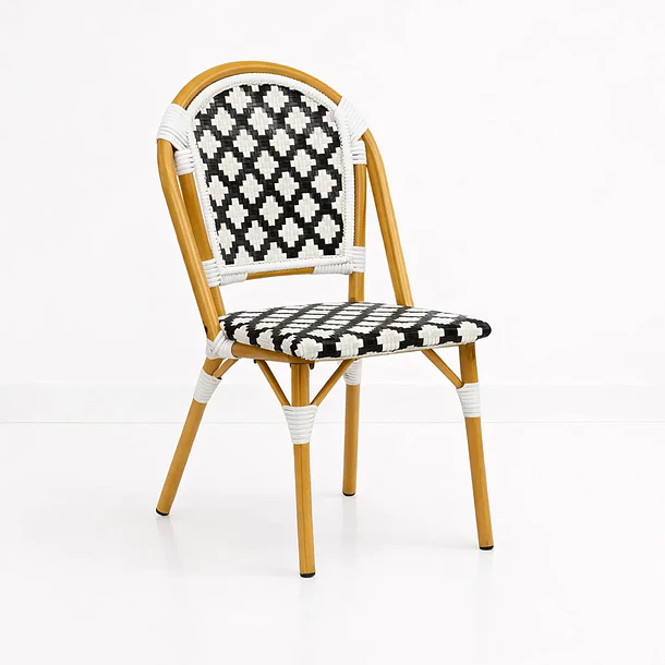 Silla de Jardín Parisina con Diseño Geométrico Trenzado 1