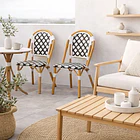 Silla de Jardín Parisina con Diseño Geométrico Trenzado 3