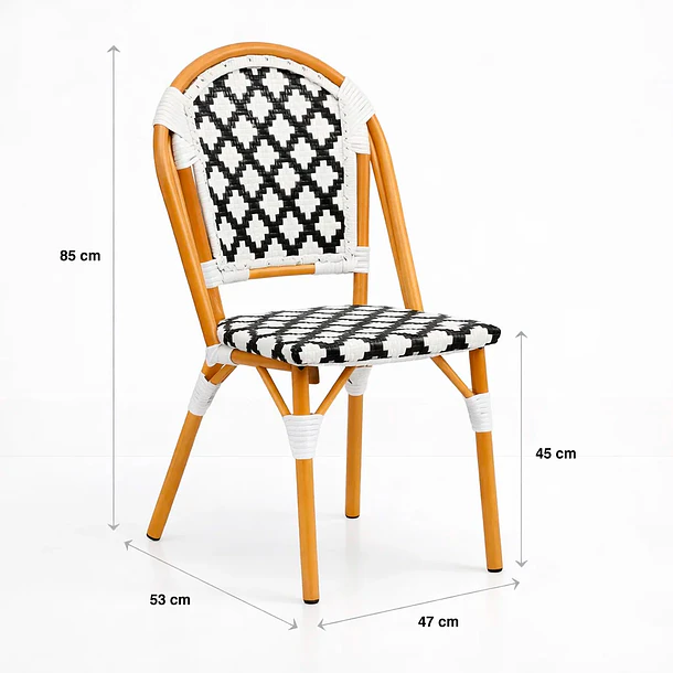Silla de Jardín Parisina con Diseño Geométrico Trenzado 4