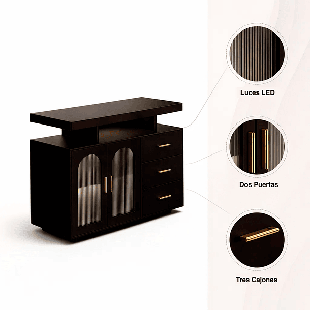 Mueble Cafetero GlassLight con LED 5