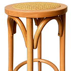 Banco de Diseño Retro en Madera con Asiento Trenzado 6