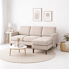 Sofá Esquinero Urban Lounge con Asiento Acolchado - Beige 2