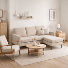 Sofá Esquinero Urban Lounge con Asiento Acolchado - Beige 3