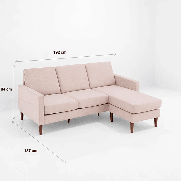 Sofá Esquinero Urban Lounge con Asiento Acolchado - Beige 4