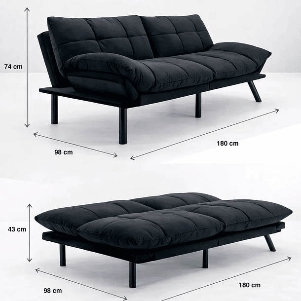 Sofá Cama PlushFlex Negro 4