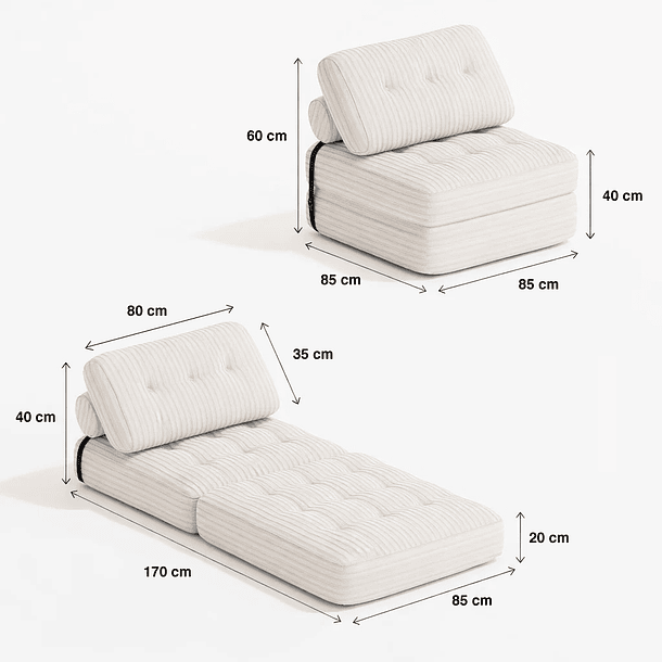 Sillón Plegable SoftNest Blanco 4