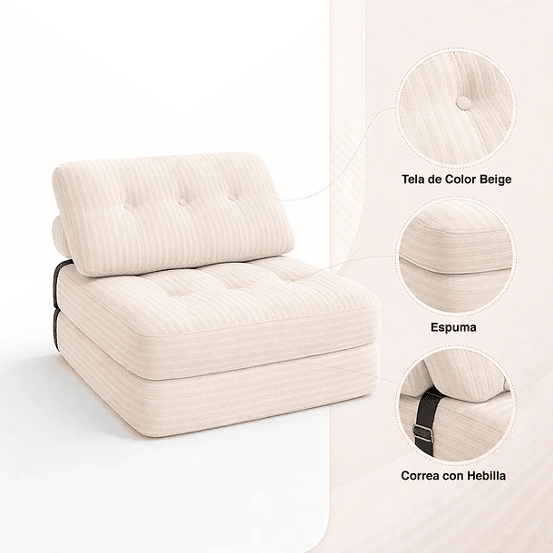 Sillón Plegable SoftNest Blanco 5