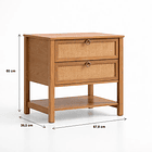 Velador Duna Rattan Ancho con Cajones de Ratán 4