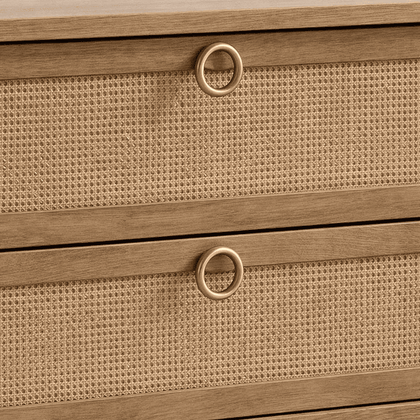 Velador Duna Rattan Ancho con Cajones de Ratán 6