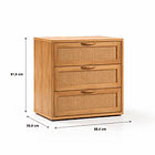 Velador Calma Rattan de Madera Clara con Cajones de Ratán 4