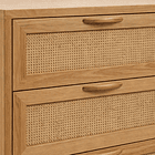 Velador Calma Rattan de Madera Clara con Cajones de Ratán 6