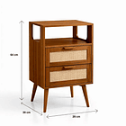 Velador Velia Rattan con Cajones y Diseño Natural 4