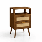 Velador Velia Rattan con Cajones y Diseño Natural 1