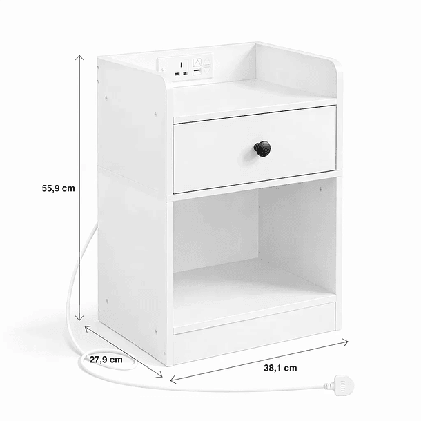 Velador Luma Mini con Enchufe Integrado Compacto - Blanco 4