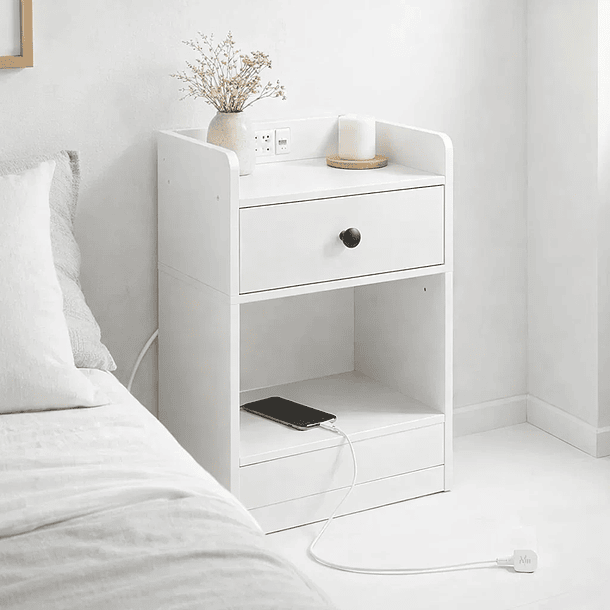 Velador Luma Mini con Enchufe Integrado Compacto - Blanco 2