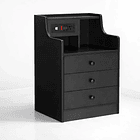 Velador Urbano Smart con Enchufe Integrado Negro de 3 Cajones 1