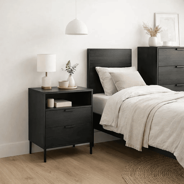 Velador Noir Loft Negro con Patas Metálicas 3