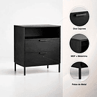 Velador Noir Loft Negro con Patas Metálicas 5