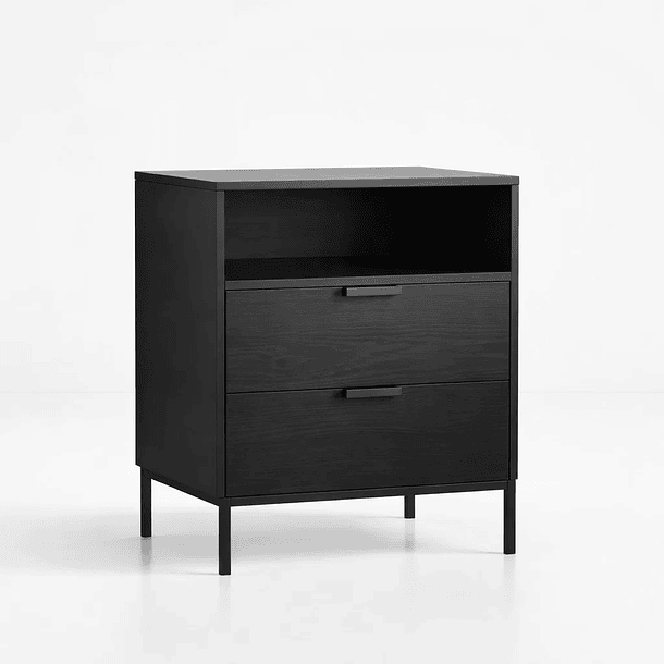Velador Noir Loft Negro con Patas Metálicas 1