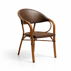 Silla Bistro Parisina Rattan con  reposabrazos Jolie  - Café Oscuro 1